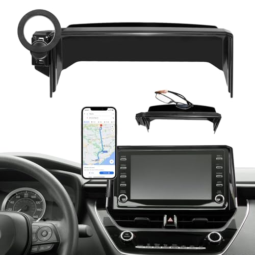 MagSafe Car Phone Holder for 2019-2025 2026 Toyota Corolla/Corolla Hatchback, 2022-2025 2026 Corolla Cross Accessories, Magnetic Phone Holder 360° Cell Phone Mount with Sunglasses Storage Box (8 inch)