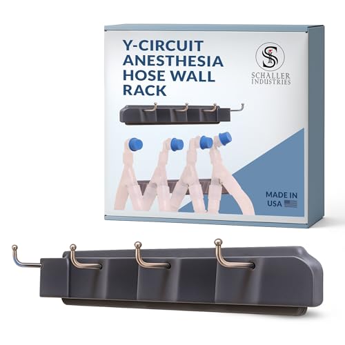 S I Y Circuit Anesthesia Hose Rack Wall Mount – Holds 4 Adult or Pediatric Circuits, Durable Plastic...