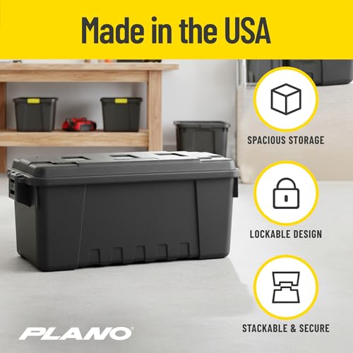 Image of Plano 4 Pack Medium Sportsman's Trunk for Outdoor or Indoor Gear and Tools for Hunting, Camping and Fishing Equipment, Rugged Organization, Black