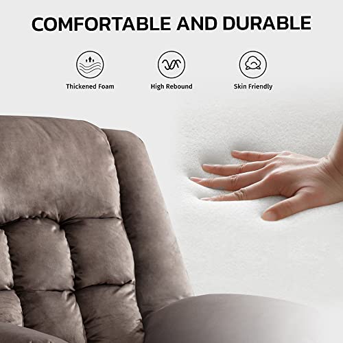 Ebello Manual Recliner Chair, Classic And Recliner Sofa With Overstuffed Arms And Back For Living Room, Bedroom, Brown #TOP5