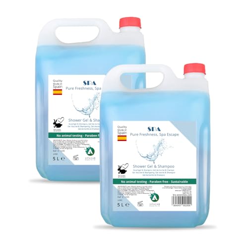 Vitacab – 2 x 5 L Duschgel & Shampoo 2-in-1 SPA Pure Freshness • Reinigung und Pflege in einem • Frischer Duft • Nachfüllpack für Spender • Ideal für Hotels, Sporteinrichtungen und Spas