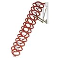 Folding Loft Steps Attic Ceiling Ladder Stair, Extension Pull Down Step Ladder with Armrests, Alloy Scissor Attic Ladder for 10.2ft Height - Orange