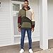 XIAOYAO Men's Fashion Hoodies Techwear Color Block Long Sleeve Sweatshirts Unisex Lightweight Colourful Hoodie Pullover Green Grey