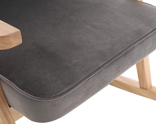 Sillón Vintage Mecedor Terciopelo Gris miniatura 6