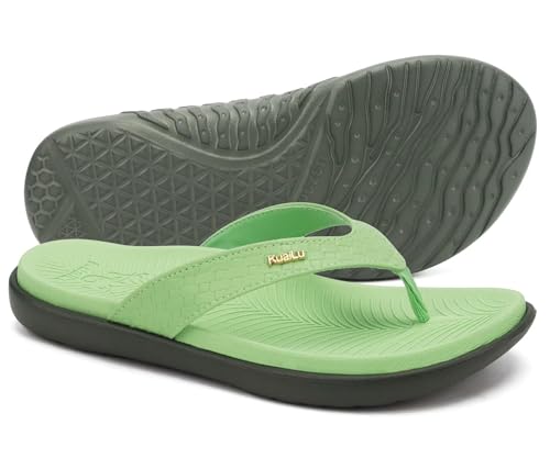 Image of KuaiLu Womens Flip Flops Arch Support Yoga Mat Cushioned Thong Sandals | Ladies Comfortable Walking Slides For Plantar Fasciitis Slip On Indoor Outdoor For Summer