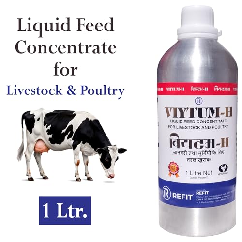 Image of REFIT Vitamin H for Cow, Cattle, Buffalo, Sheep, Goat, Poultry, Dairy Farm and Livestock Animals, 1000 ml, VIYTUM H