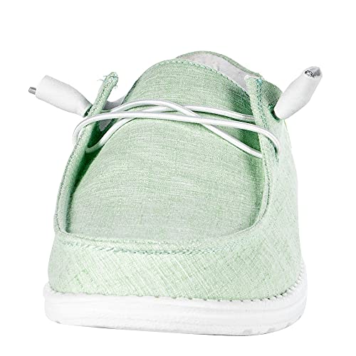 Image of HEYDUDE Women's Wendy Linen Summer Green Size 11 | Women's Shoes | Women's Lace Up Loafers | Comfortable & Light-Weight