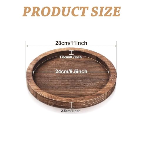 Vankutl E6874DFV-WER-S Round Wooden Serving Tray thumb #5