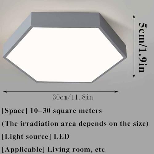 Plafonnier LED hexagonal de 6000K éclairage moderne pour chambre - 7