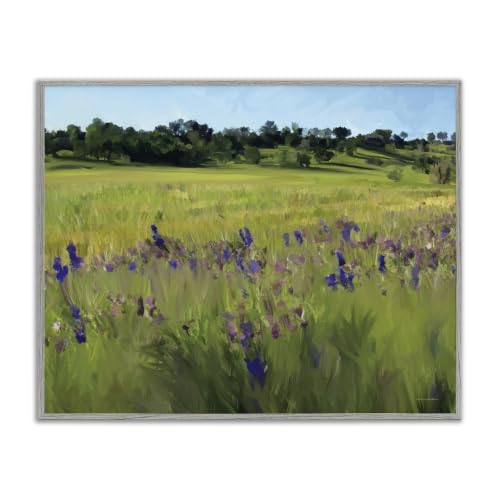 'Countryside Grassland Field Purple Pink'| Framed Giclee Art