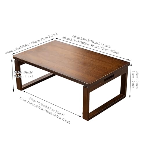Przenośny składany bambusowy stolik kawowy - japoński niski stół jadalny, lekki i stylowy, idealny do użytku domowego, siedzenia, 120 x 55 x 31 cm, ekologiczny design