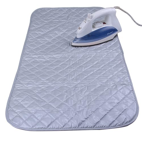 Muzrunq Tappetino da Stiro, ASSE da Stiro da Tavolo 19x33 Pollici, Spesso, Resistente al Calore, Pieghevole, Portatile, Facile da riporre, Adatto per Tavolo, Viaggio e Superficie Piana