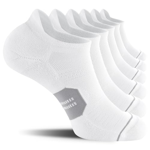 Image of CS CELERSPORT Men's Ankle Running Socks with Cushion, Arch Support Low Cut Athletic Tab Socks for Men Women 6 Pack