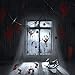 Halloween Decorations 179 PCS Halloween Window Clings, 13 Sheets Bloody Handprint Footprint Halloween Wall Decal Floor Clings with Tattoo Stickers, Scary Halloween Decoration Window Stickers
