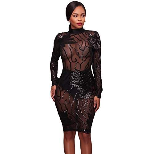 Vestido ajustado sin mangas para citas nocturnas y cócteles elegantes de cuello alto BaronHong