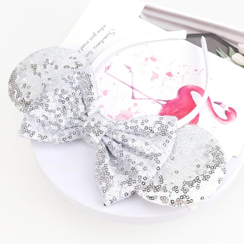 Image of DRESHOW Mouse Ears Bow Headbands Glitter Party Decoration Cosplay Costume for Women