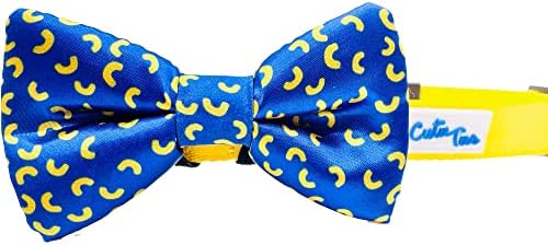 CUTIE TIES Dog Bow Tie Mac & Cheese- 2" x 4" Premium Quality Bow Ties for Dogs - Dog Tie with Slip Over Elastic Bands - Cute Dog Tie Fits Most Collars - Dog Tie for Small, Medium and Large Breeds