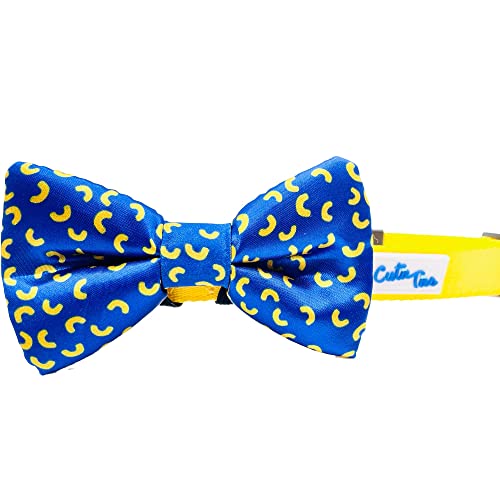 Cutie Ties Dog Bow Tie Mac & Cheese- 2" X 4" Premium Quality Bow Ties For Dogs - Dog Tie With Slip Over Elastic Bands - Cute Dog Tie Fits Most Collars - Dog Tie For Small, Medium And Large Breeds #TOP2