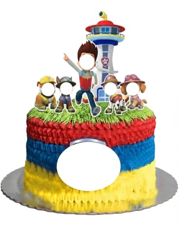 Rescue Pups Cake Toppers 7-Piece Kids Birthday Cake Decoration Set