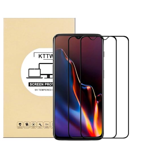 KTTWO OnePlus 6T Screen Protector Glass, (2PACK) Full Screen Coverage Anti-Scratch Bubble-Free Tempered Glass Screen Protector with Full Glue for OnePlus 6T Screen Phone (Black)