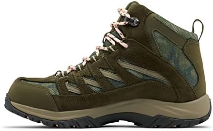 Columbia Womens Crestwood Mid Waterproof Boot Hiking Shoe, Nori, Peach Blossom, 5 Wide US | Image 6