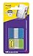 Post-it Index Strong, Blau und Grün, 2 Blöcke, 25,4 mm x 38,1 mm, 8 Blatt pro Block - Extrastarke Haftstreifen für Dokumente und Informationen