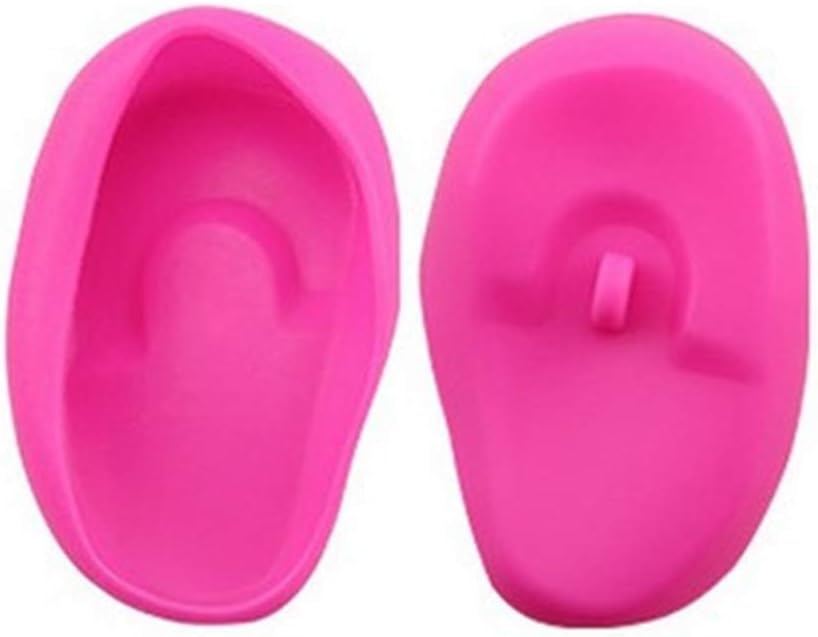 Silicone Ear Covers Ear Cap Earmuffs For Hair Coloring Shower Hair Dye Ear Covers Waterproof Ear Protector Coloring Shower Bathing Salon 1pair (Pink)