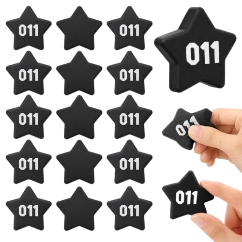 Thenshop 20 Pcs Black Stars Motivational Soft Relief Favor Bulk