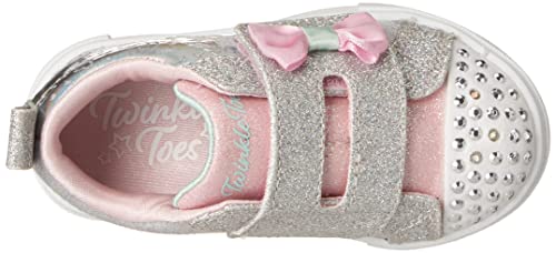 Skechers Kids Twinkle Toes Twinkle Sparks - Heather Char Sneaker, Grey/Silver, 9 Toddler #TOP4