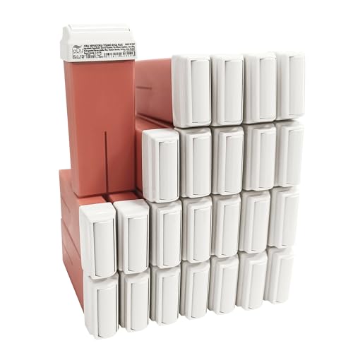 JaDy - Cire de titane rose à bille 100 ml – Lot de 24 – Formule professionnelle pour peaux sensibles – Glisse douce, résultat ultra-doux – Épilation...