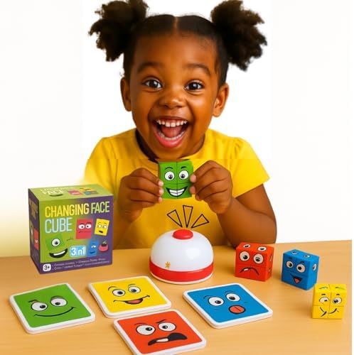 Brinquedo Educativo 3 EM 1 Cubo das Emoções com sininho - Monta c...