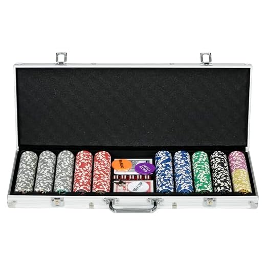 SPORTNOW Mallette de Poker Coffret de Poker Complet, verrouillable, avec 500 jetons 5 dés 2 Jeux de Cartes 3 Boutons 1 Tapis en Feutre + 2 clés Aluminium