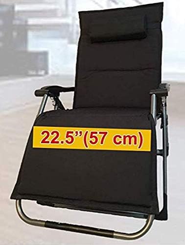 Four Seasons BeiJiaEr Series (CUSHION ONLY) AIR COMFORT PADDED CUSHION with HOOD for Extra Wide Zero Gravity Chair Lounge Recliner Rocking (for Chair Seat Width : 22.5") Patio Seat Cushion Pad (Black)