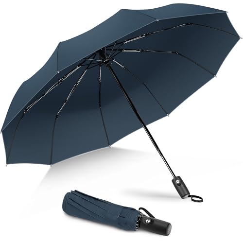 ZOMAKE Lightweight Folding Umbrella - Compact Travel Umbrella Automatic Open Close Windproof Umbrellas with 10 Strong Ribs