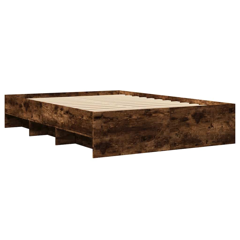 Rovere fumo con contenitore base a doghe Giroletto 135x190 cm | Giroletto Rovere Fumo 135x190 cm in Legno Multistrato con Contenitore e Base a Doghe per Camera da Letto