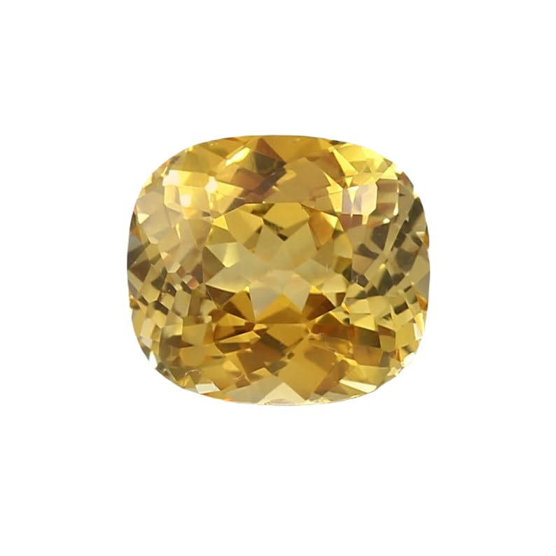 Saphir jaune naturel en forme de coussin 11x9mm pour pendentif et collier