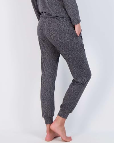 Image of Real Essentials 2 Pack: Women's Soft Long Sleeve Sleep Set - Comfortable Lounge Pull Over Hoodie and Henley Jogger