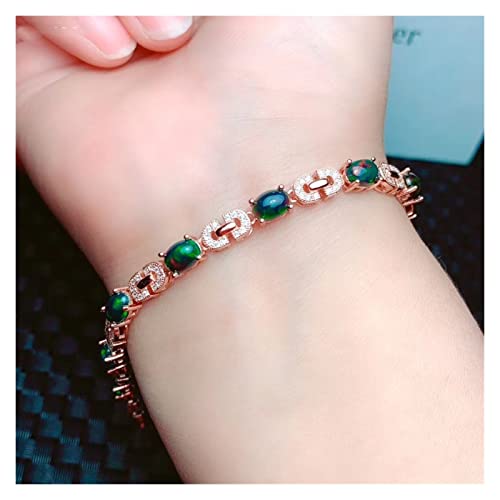 Bracelet Opale en Argent véritable massif avec pierre naturelle d'éclat exceptionnel