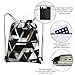 SDEGTHO Fashion Modern Black White Gold Triangle Print Foldable Backpack Adjustable Drawstring Water Resistant Bag for Quick Trips and Outings