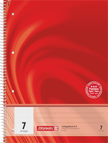 Baier & Schneider Vivendi - Cuaderno (con muelle de espiral, 4 orificios, 90 g/m², A4, a rayas, 7 hojas)