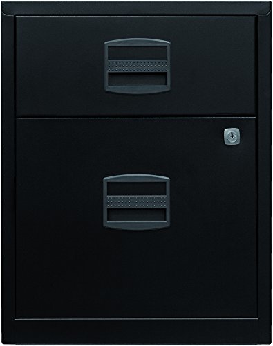 Bisley Home Personal Rollcontainer PFA: mit 1 Schublade und 1 Hängeregistaturschublade/Bürocontainer/Rollwagen Gebrauch für Schreibtisch, Akten, Dokumente, Schreibwaren Maße: 40 x 41.3 x 52.8 cm