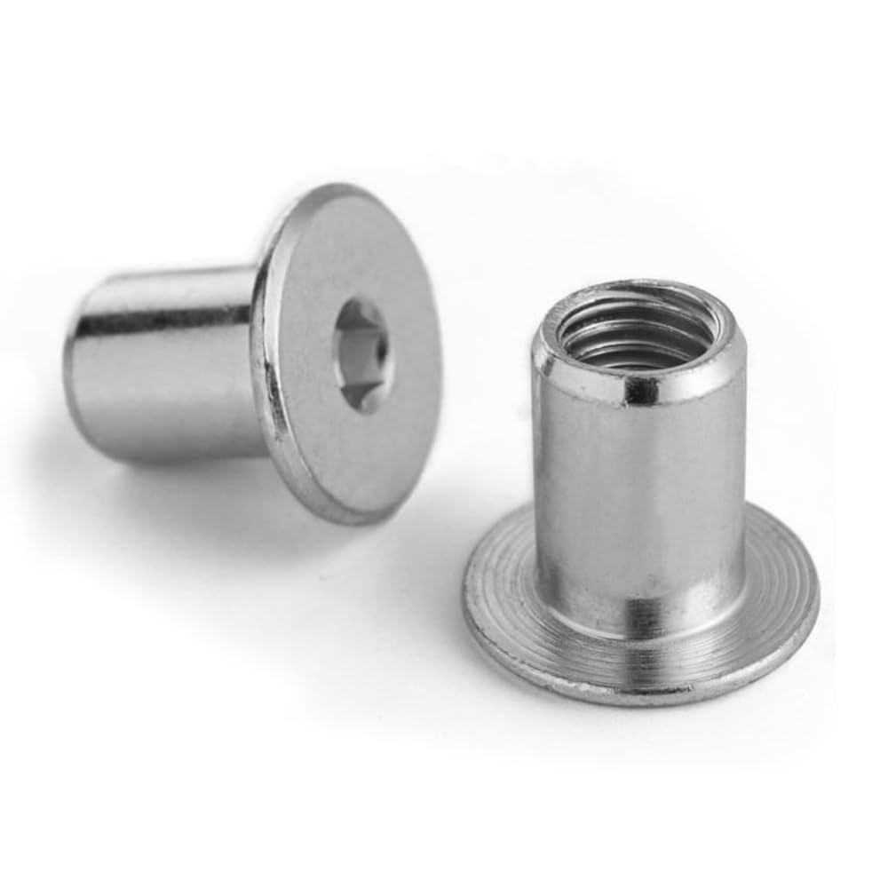 Dadi Manicotto M6 X 15 Mm - 50 Pezzi In Acciaio Zincato Per Mobili