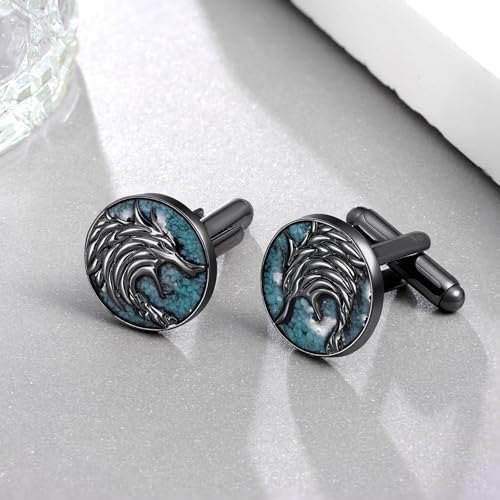 Mancuernillas para hombre en plata 925 con turquesa miniatura 2