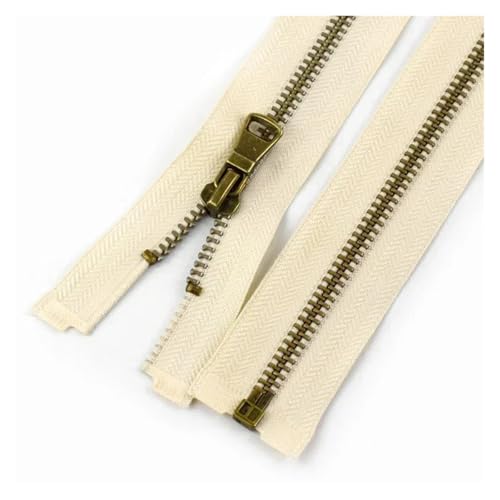 Fermeture éclair en métal couture veste accessoire sac à dos kit réparation beige 70cm