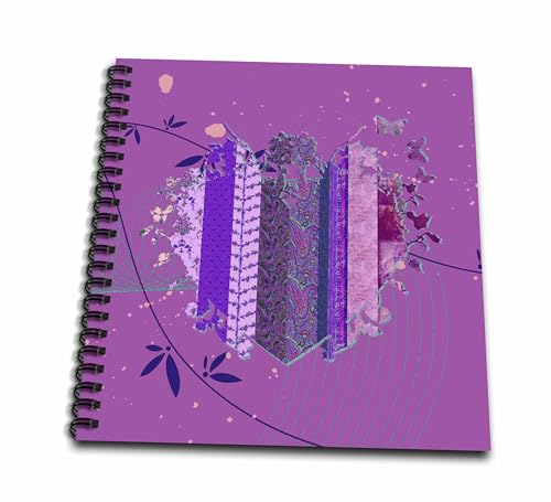 Carnet de notes cœur abstrait rose violet 3drose cadeau artistique