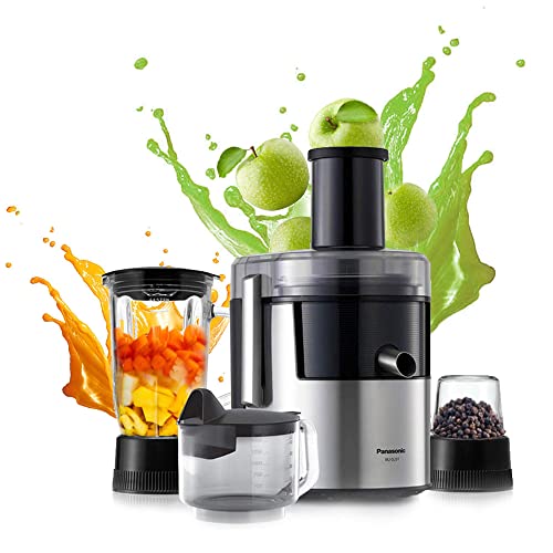 Panasonic 3-In-1 Juicer Extractor/ Blender/ Grinder, 800W, Mj-Dj31, With Durable Metal Spinner, Glass Blender Jug And Mill, 1 Yr. Warranty