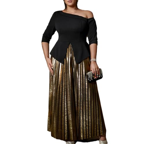 ONTINVA Women 2 Piece Outfits 3/4 Long Sleeve Asymmetric Slit