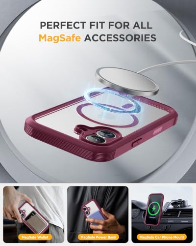 Image of Miracase for iPhone 17 Case with Privacy Screen Protector, Deep Magenta
