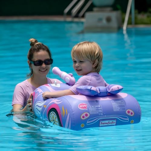 Swimbobo Tank Pool Floats with Water Gun Kids Toddler Pool Floaties Swim Floaty Rafts Lake Beach Party Pool Toys for Boys Girls (Pink Car) — view 4