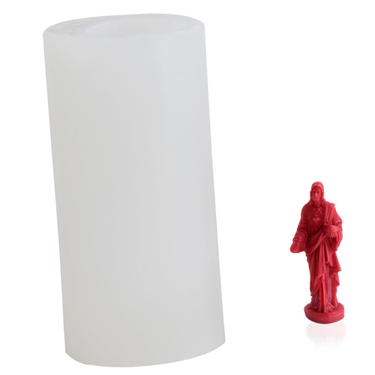 Supvox Silikon Kerzenform Handgemachte Seifenform Jesus Förmige Einfache Bedienung für Selbstgemacht Kerzenherstellung Geeignet für Zement Beton und Epoxidharz und Bastelbedarf